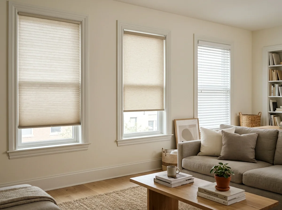 Cordless coverings across three product types in one South Jordan room