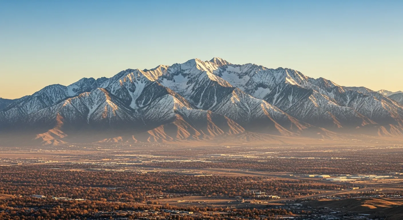 The Wasatch Range rising above the Salt Lake Valley, the service area West Shade Co covers for custom window coverings
