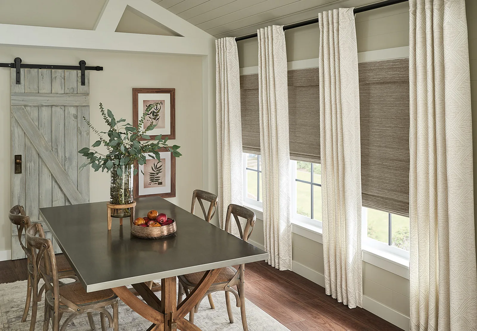 Motorized drapery in a South Jordan dining room